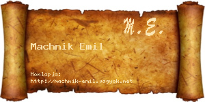 Machnik Emil névjegykártya